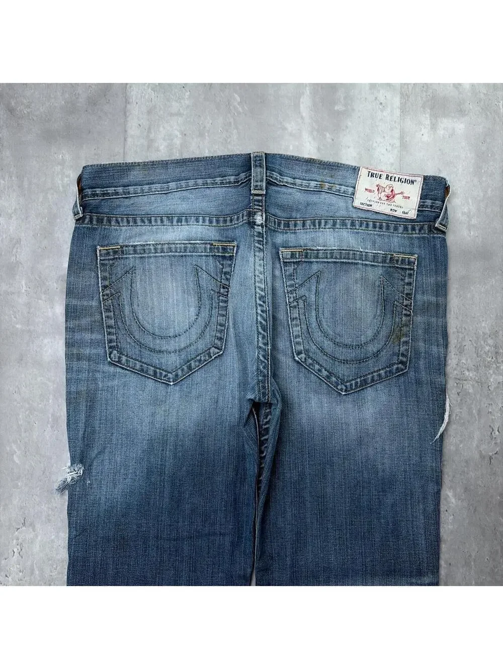 Y2K True Religion Grunge Distressed Baggy Skater Denim Jeans